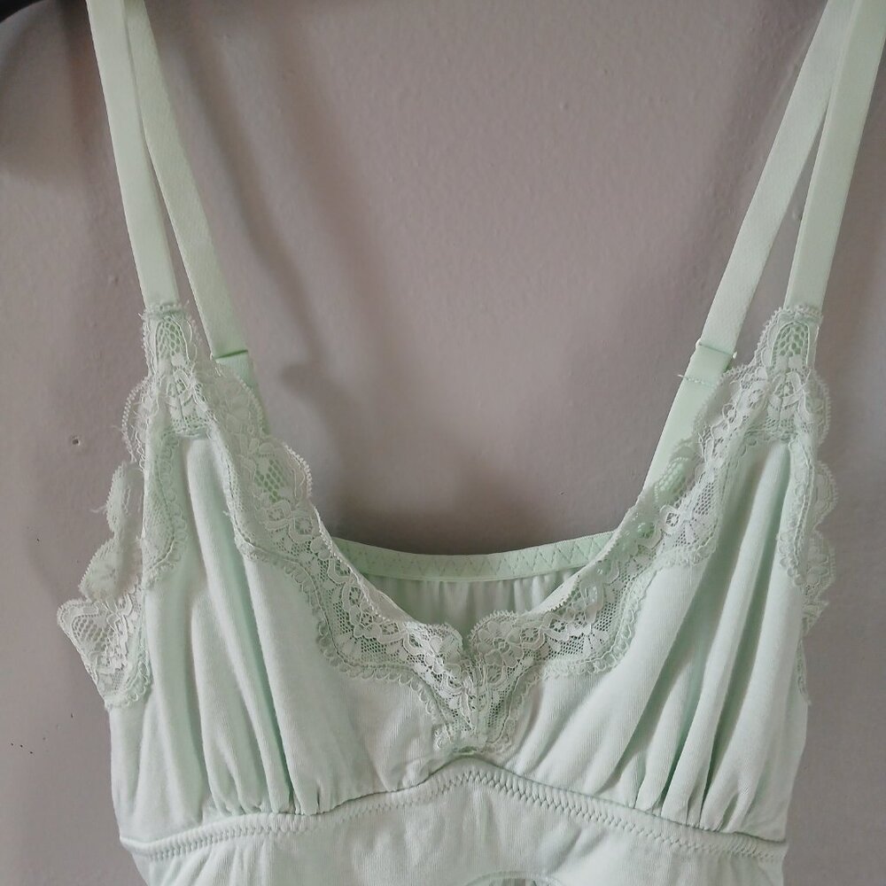 Knix‎ Pajama Set Size Medium Mint Green Lace Cami and Shorts - Picture 4 of 11